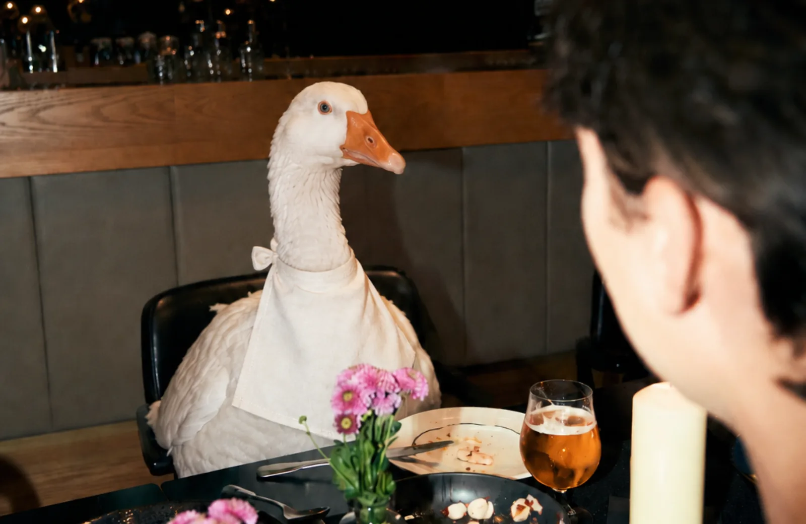 Gans am Tisch